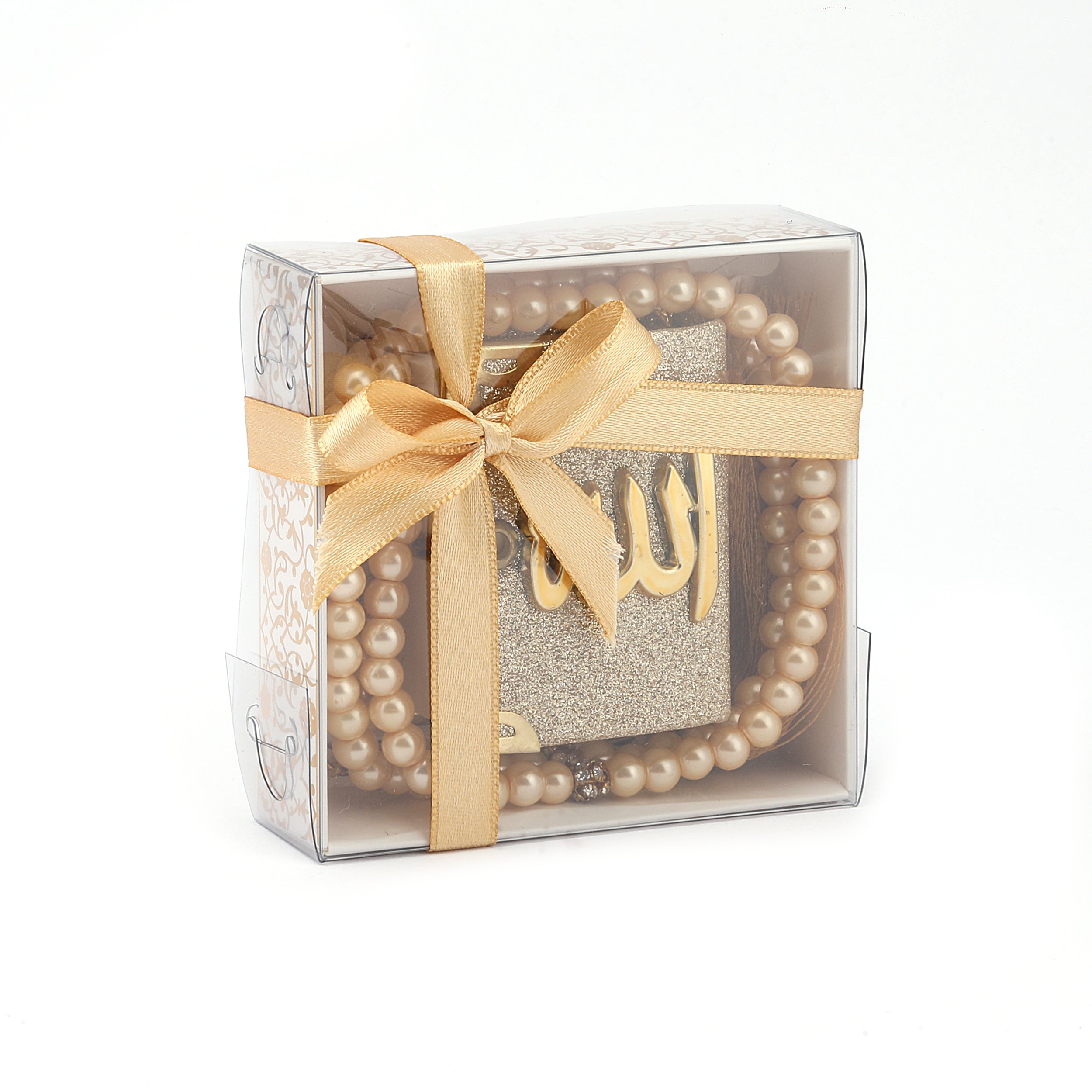 Mini Quran Hanger & 100 Bead Tasbih Gift Set Gold