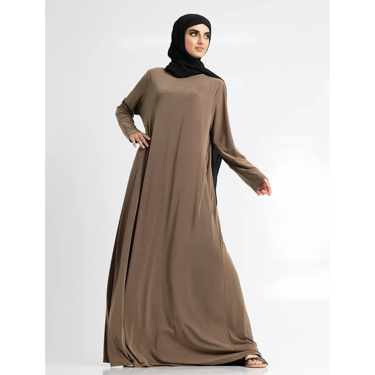 Mocha Jersey Abaya