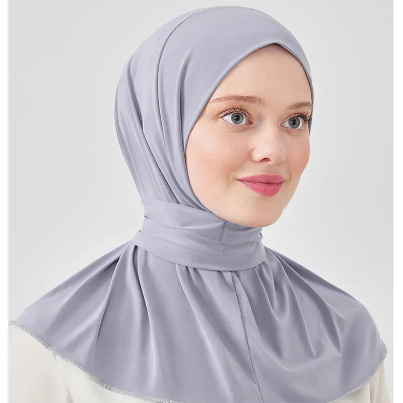 One Piece Hijab Light Grey