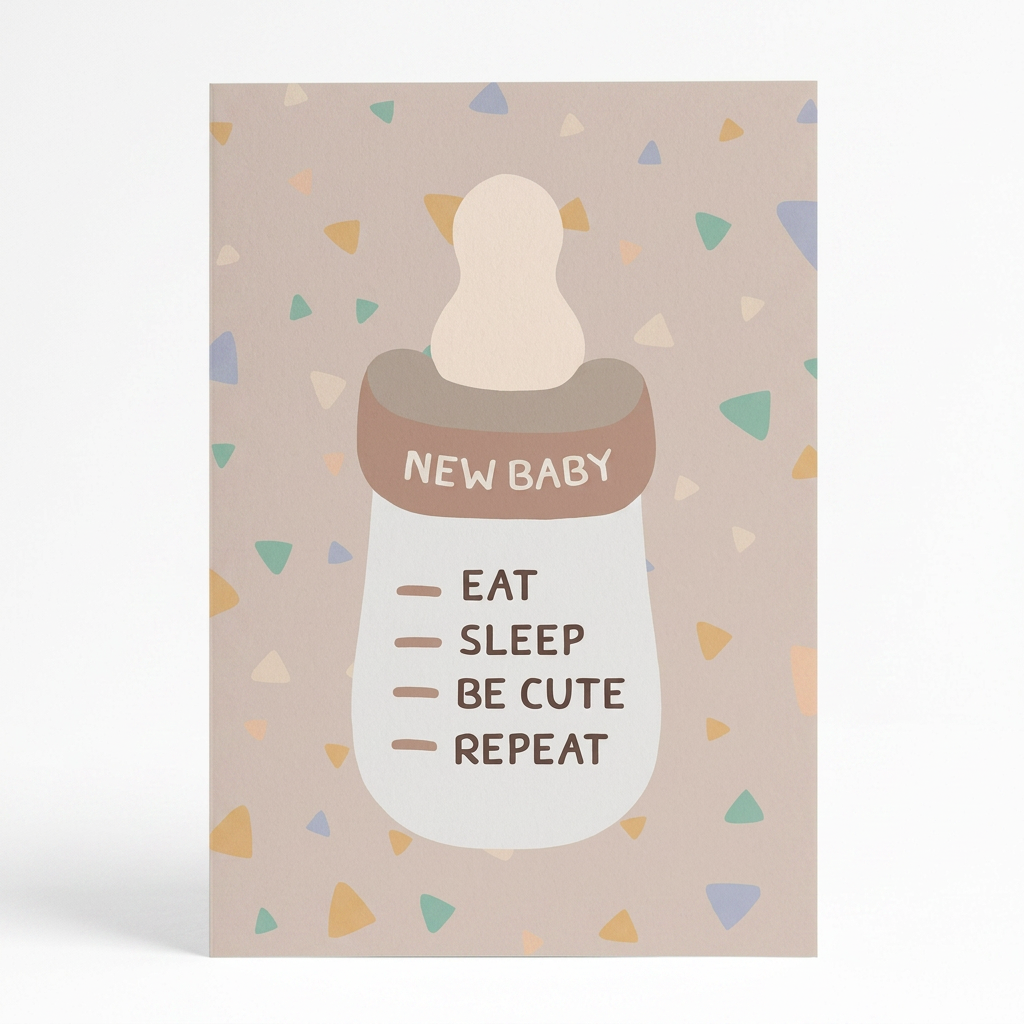 New Baby Bottle Card