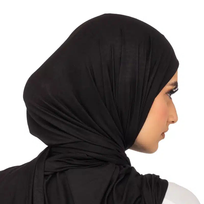 Elegant Jersey Hijab Black 1