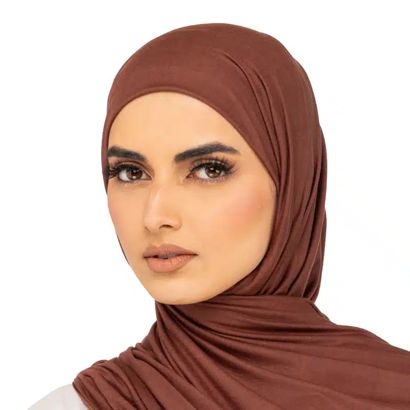 Elegant Jersey Hijab Siena Brown 107