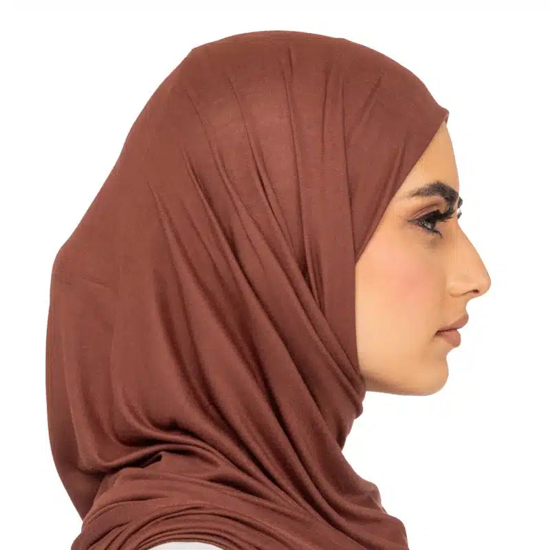 Elegant Jersey Hijab Siena Brown 107