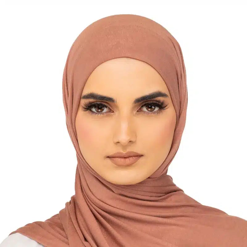 Elegant Jersey Hijab Faded Brown