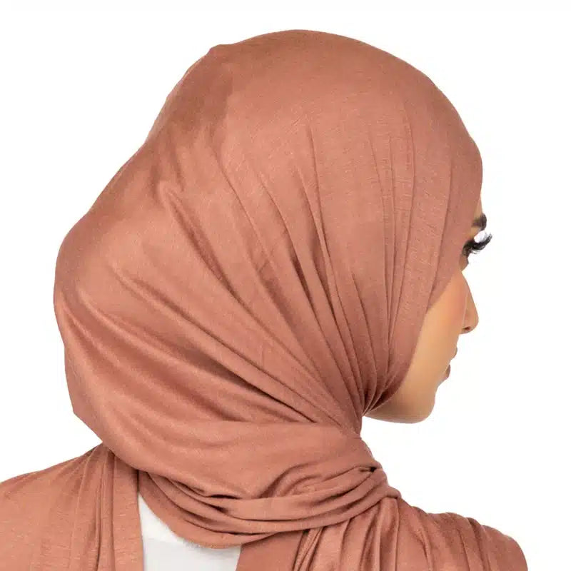 Elegant Jersey Hijab Faded Brown