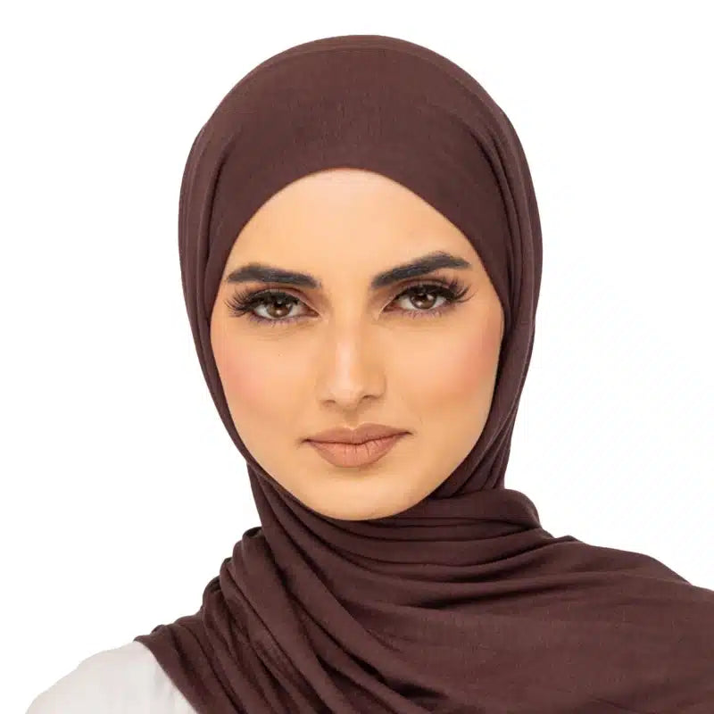 Elegant Jersey Hijab Dark Chocolate