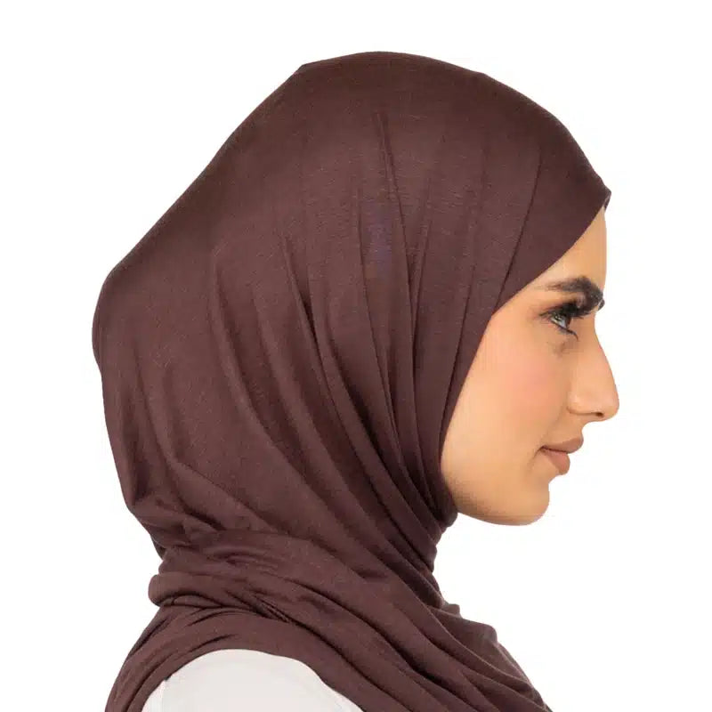 Elegant Jersey Hijab Dark Chocolate 12