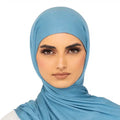 Elegant Jersey Hijab Turquoise Blue