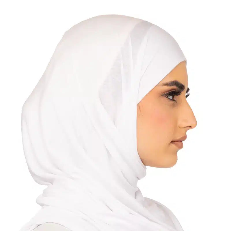 Elegant Jersey Hijab White 2