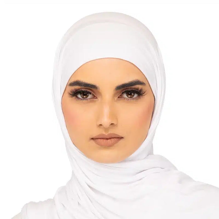 Elegant Jersey Hijab White 2