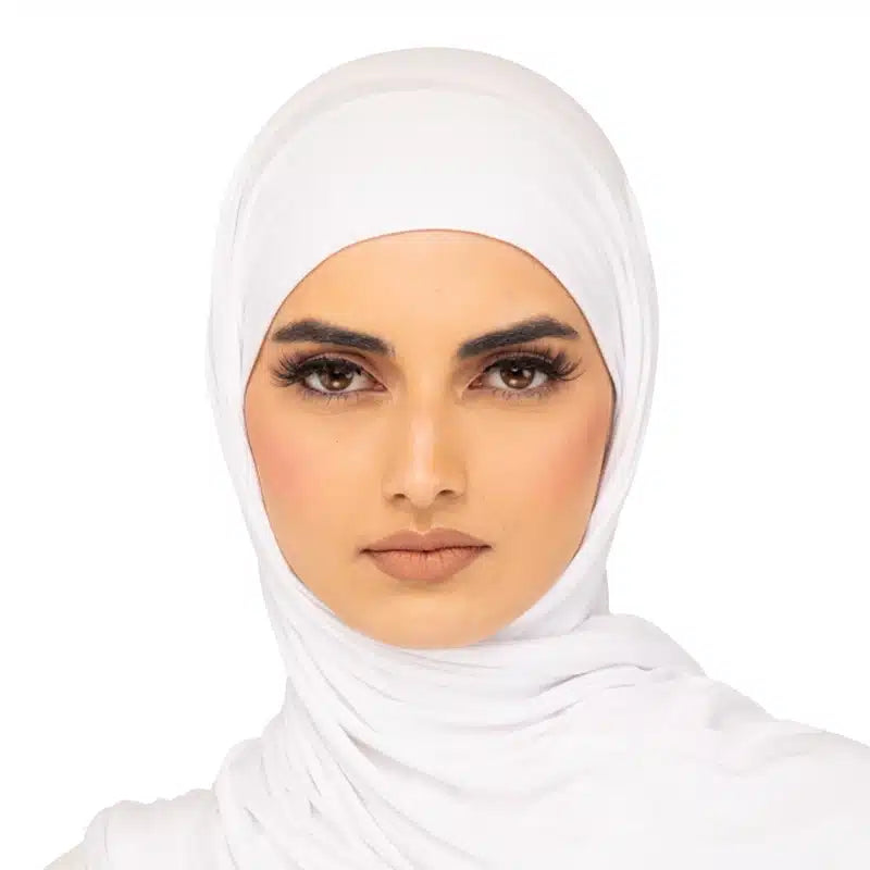 Elegant Jersey Hijab White 2