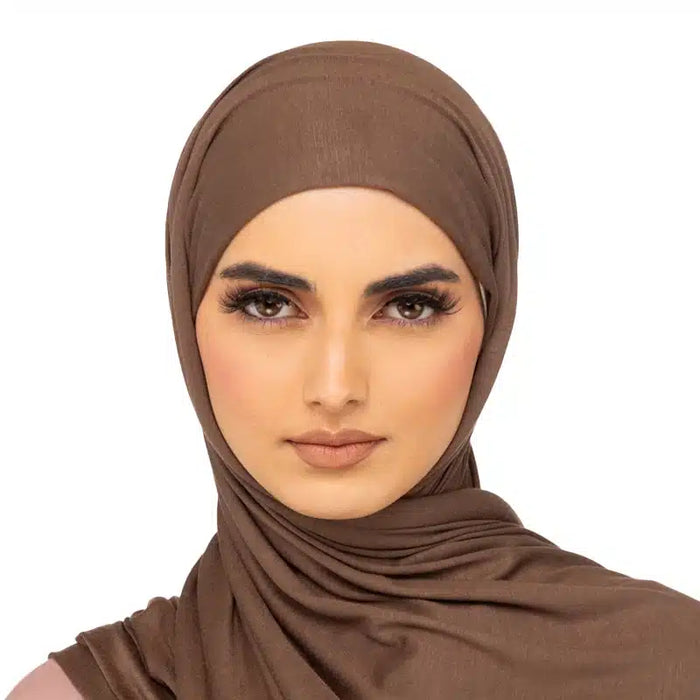 Elegant Jersey Hijab Brown 22