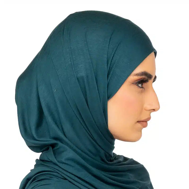 Elegant Jersey Hijab Teal Blue 87
