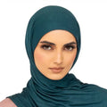 Elegant Jersey Hijab Teal Blue
