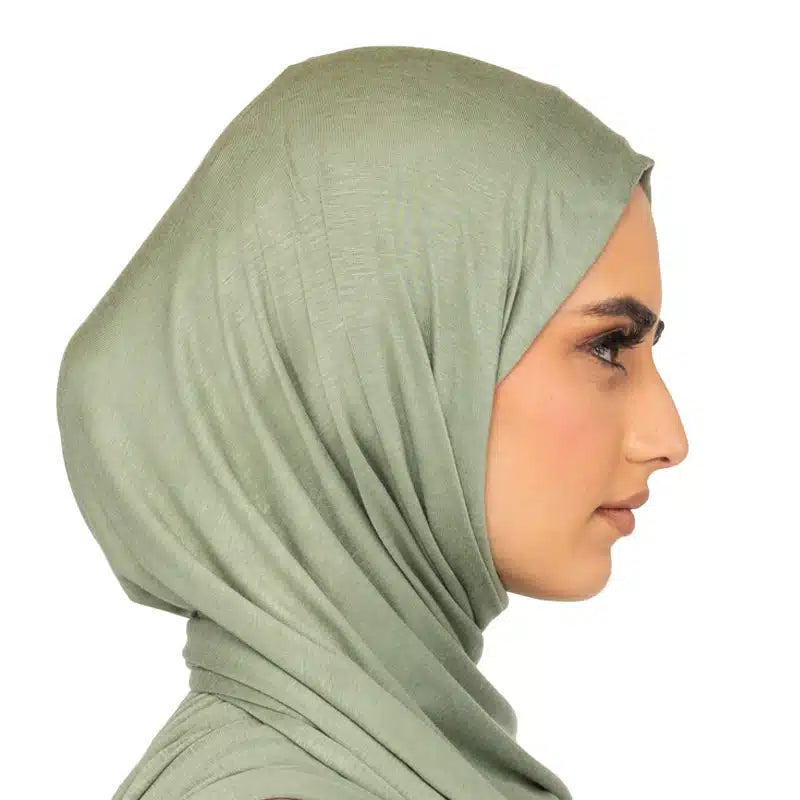 Elegant Jersey Hijab Lime Green 14