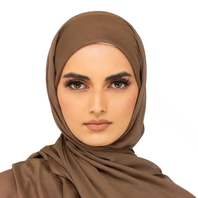 Organic Modal Hijab Russet Brown