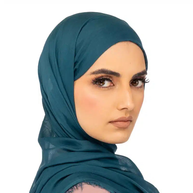 Organic Modal Hijab Teal Blue
