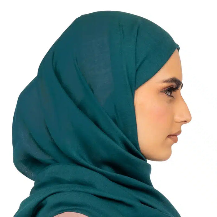 Organic Modal Hijab Dark Teal Blue