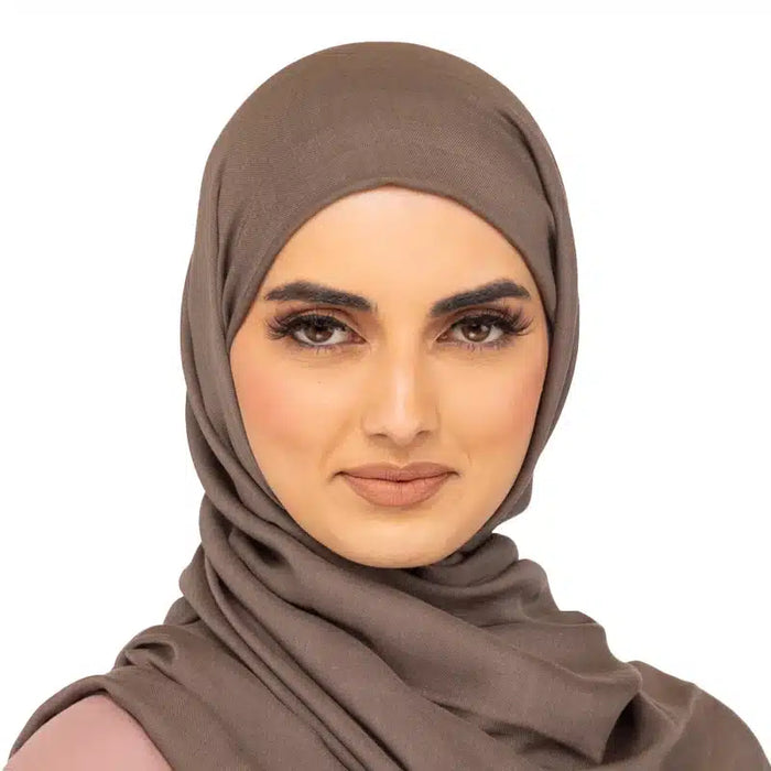 Classic Ash Brown Cotton Hijab 25