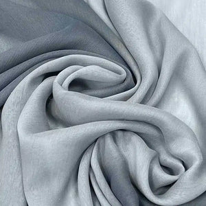 Ombre Ribbed Silk Chiffon Hijab Dark Grey & Light Grey