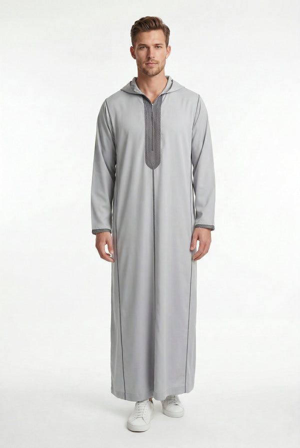 Moroccan Djellaba Slate Grey