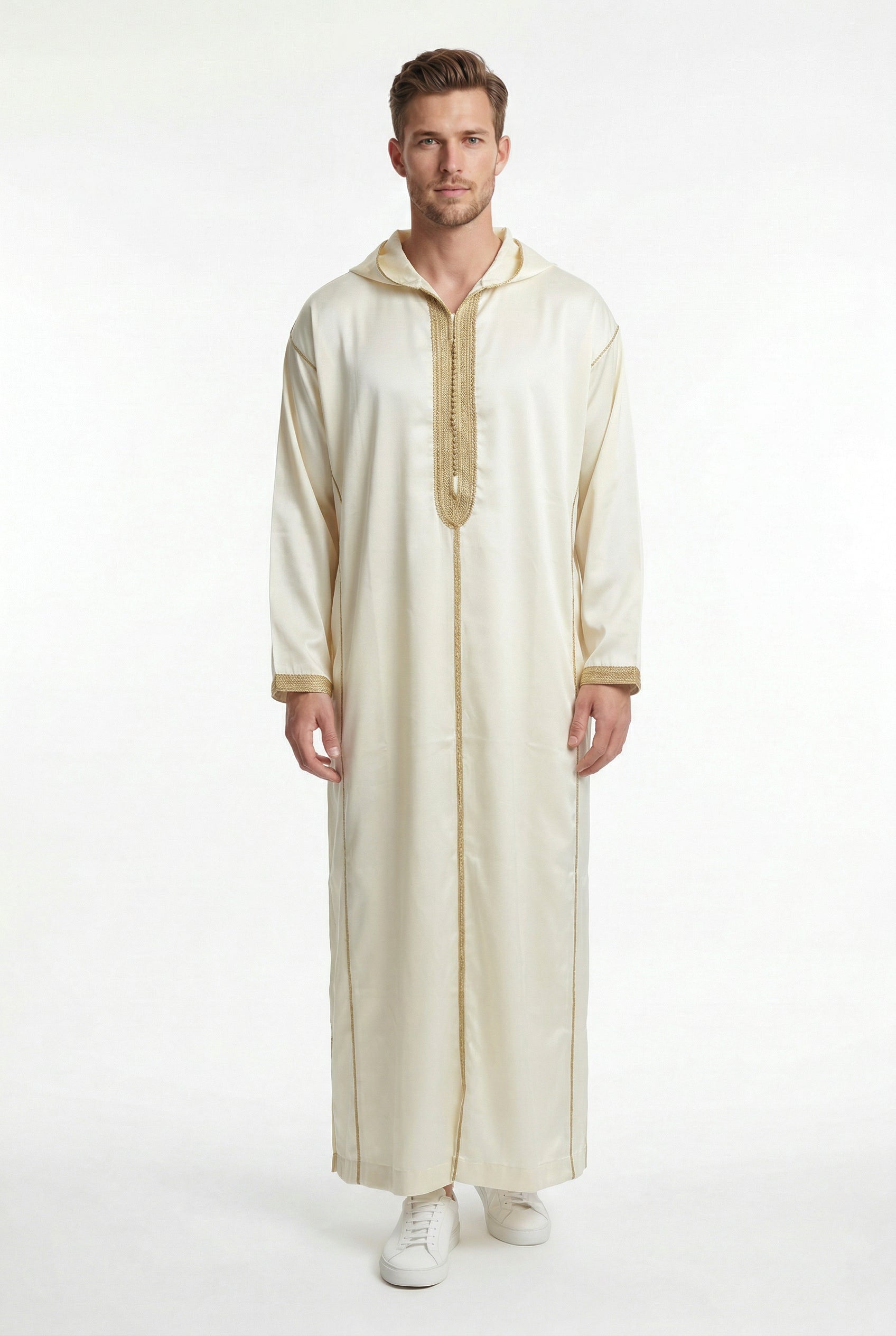 Moroccan Djellaba Royal White