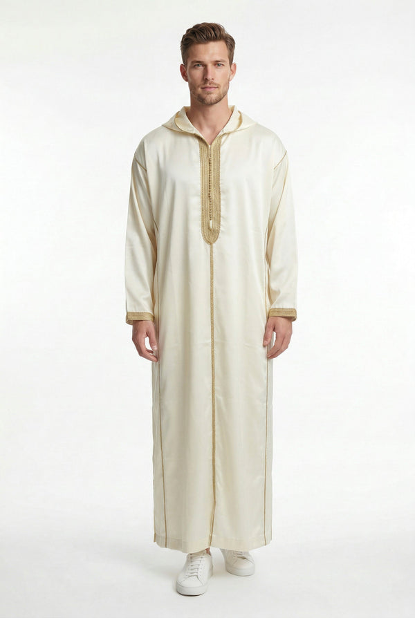 Moroccan Djellaba Royal White