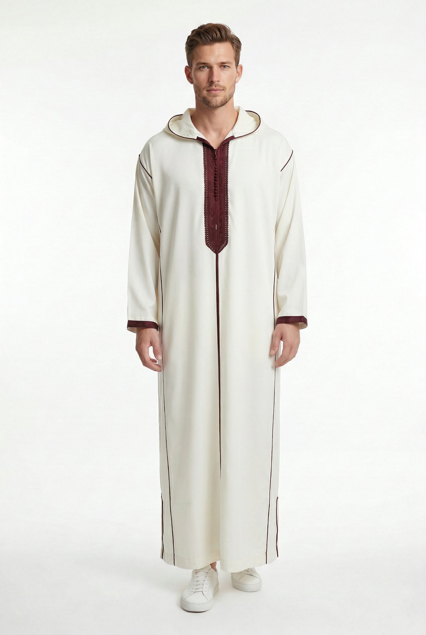 Moroccan Djellaba Royal Maroon