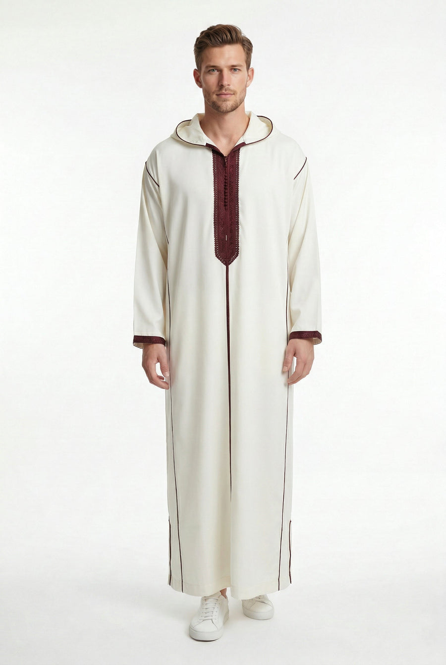 Moroccan Djellaba Royal Maroon