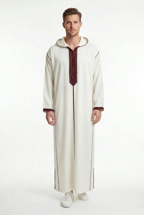 Moroccan Djellaba Royal Maroon