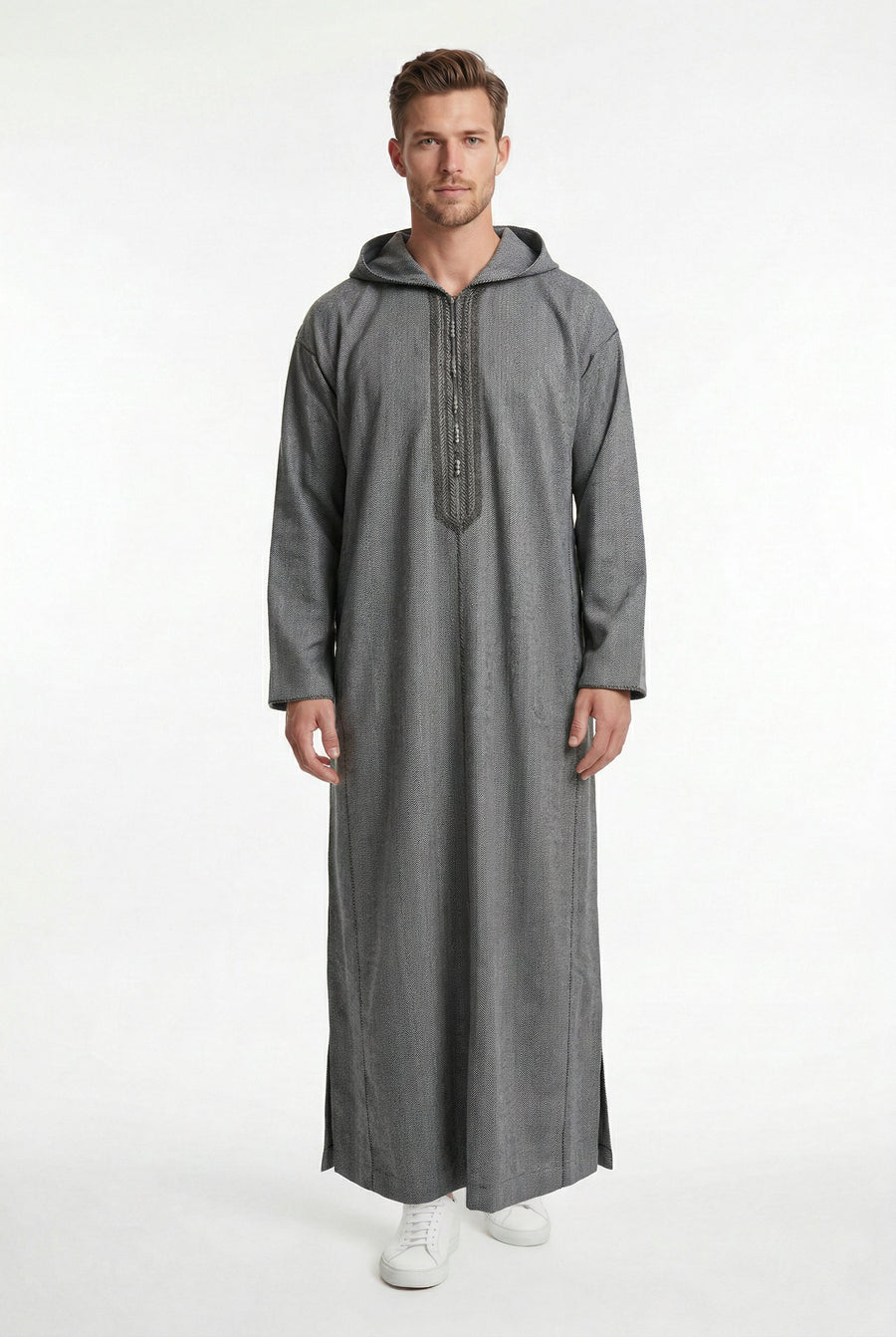 Luxe Moroccan Thobe Fossil Grey