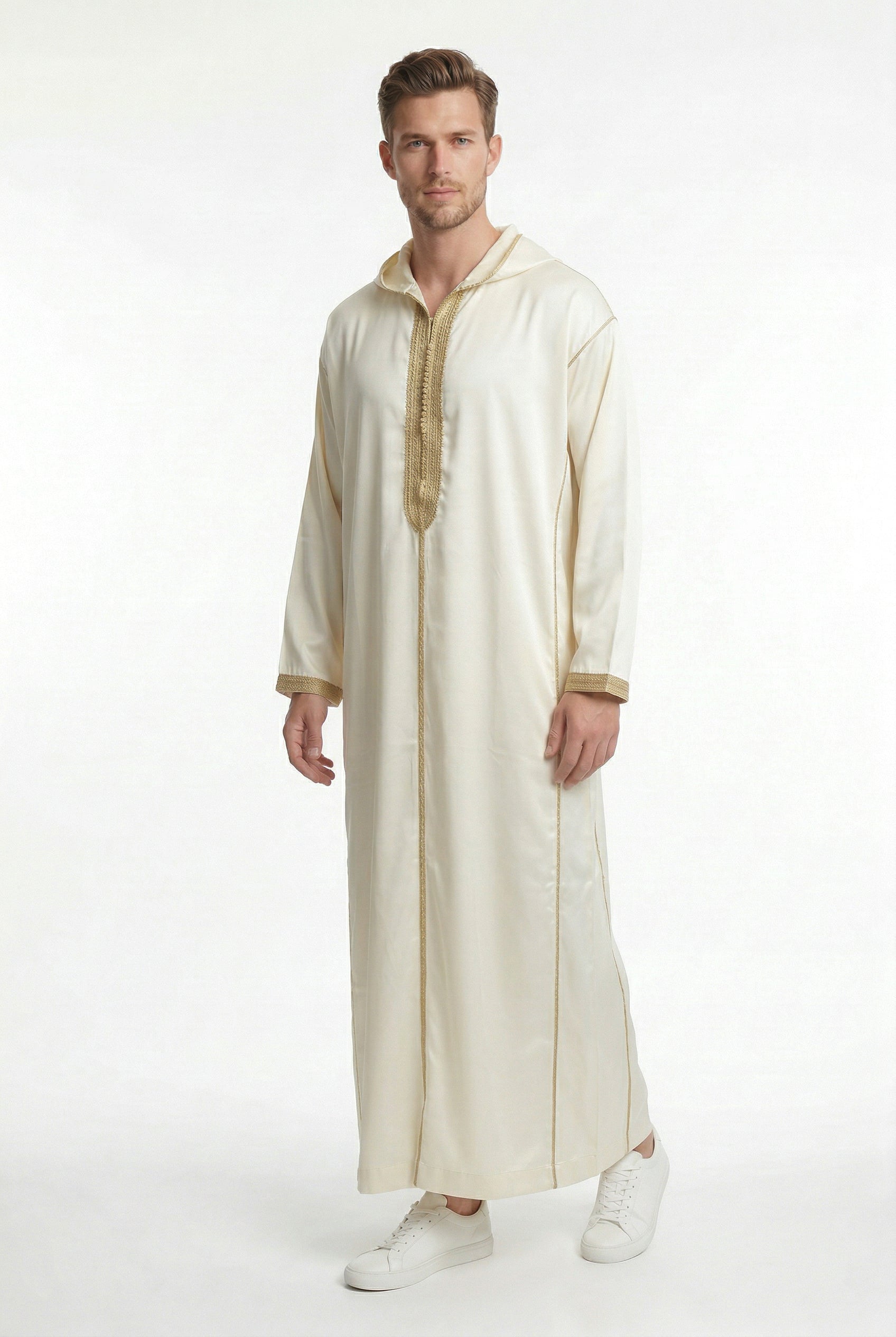 Moroccan Djellaba Royal White