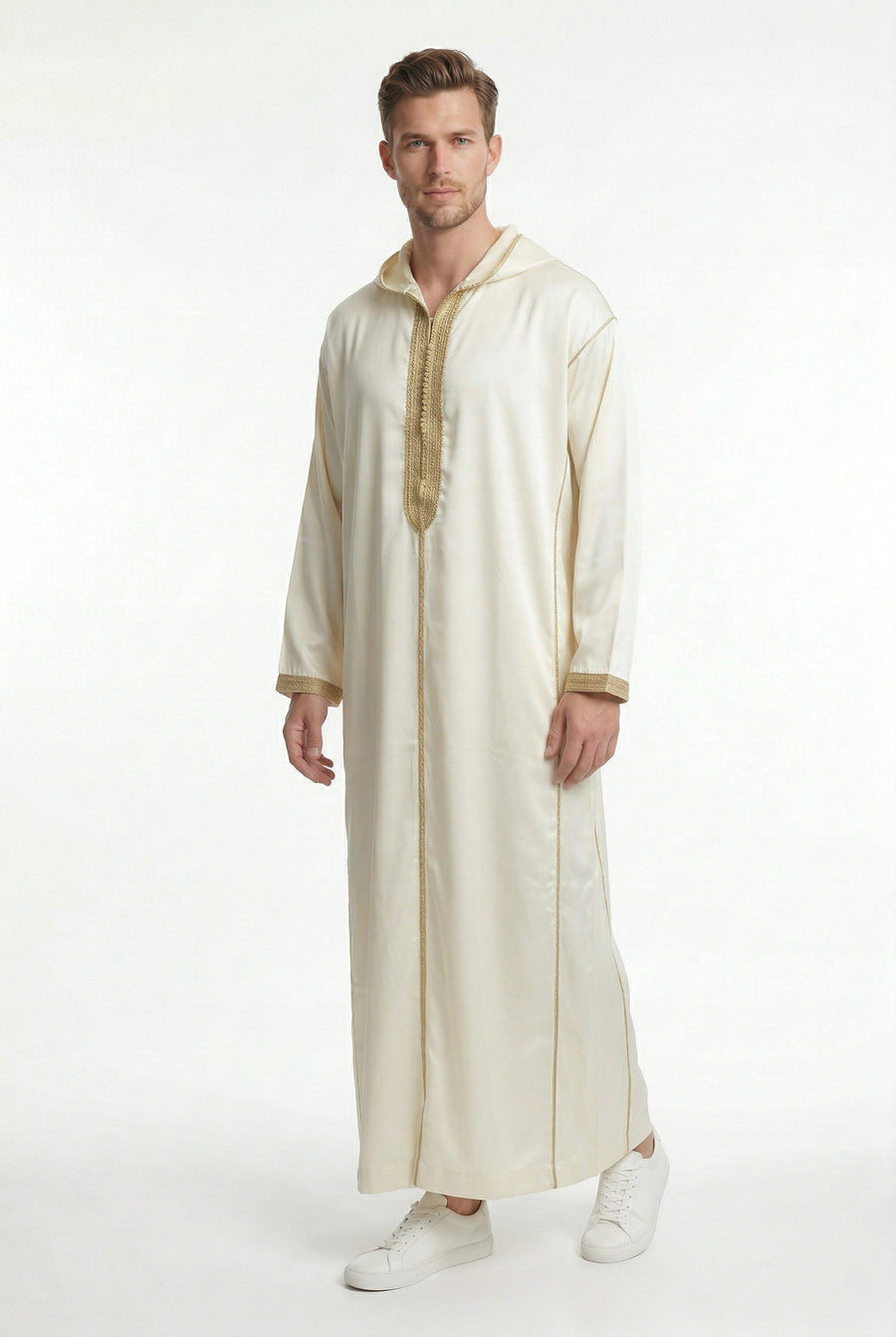 Moroccan Djellaba Royal White