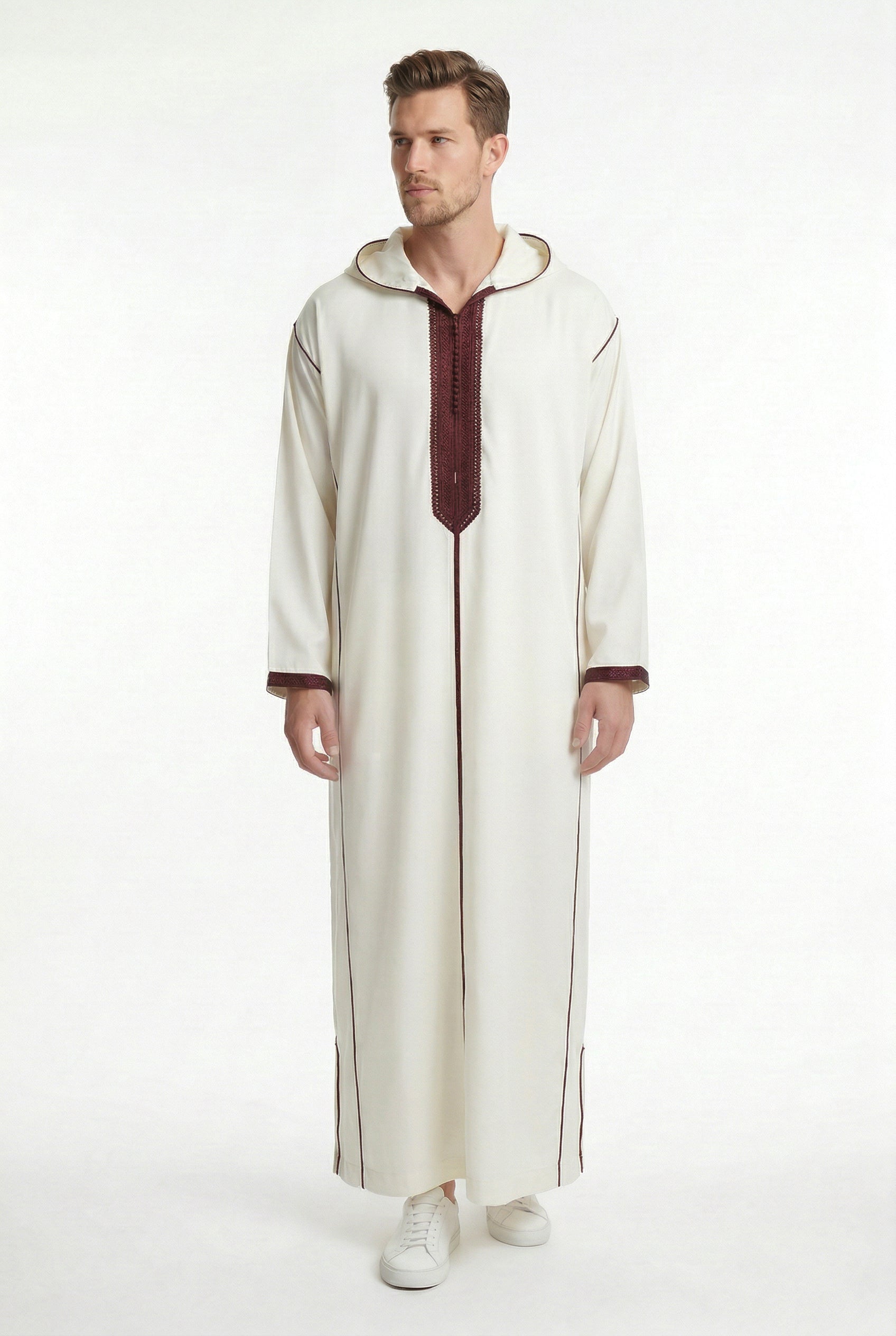 Moroccan Djellaba Royal Maroon