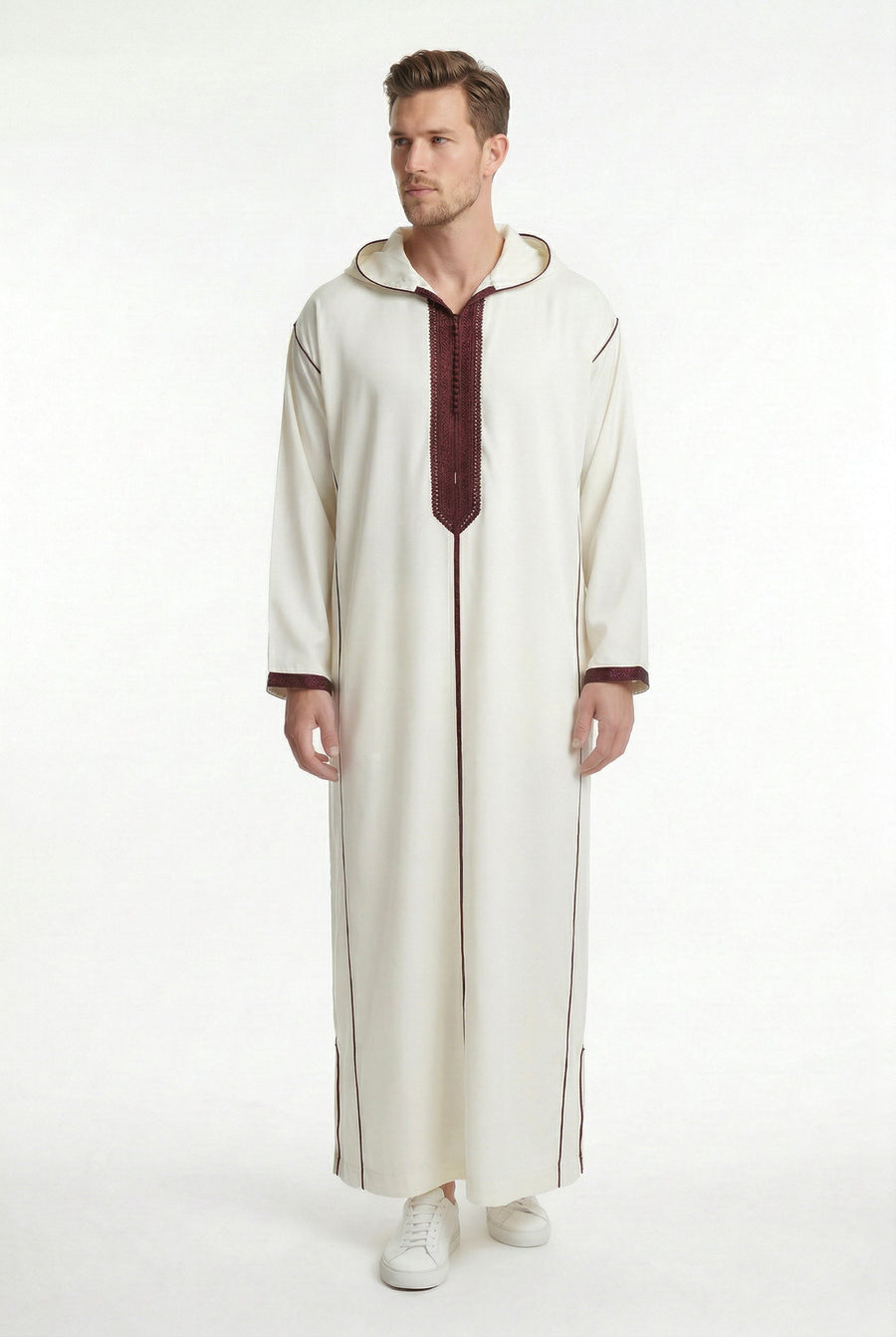 Moroccan Djellaba Royal Maroon