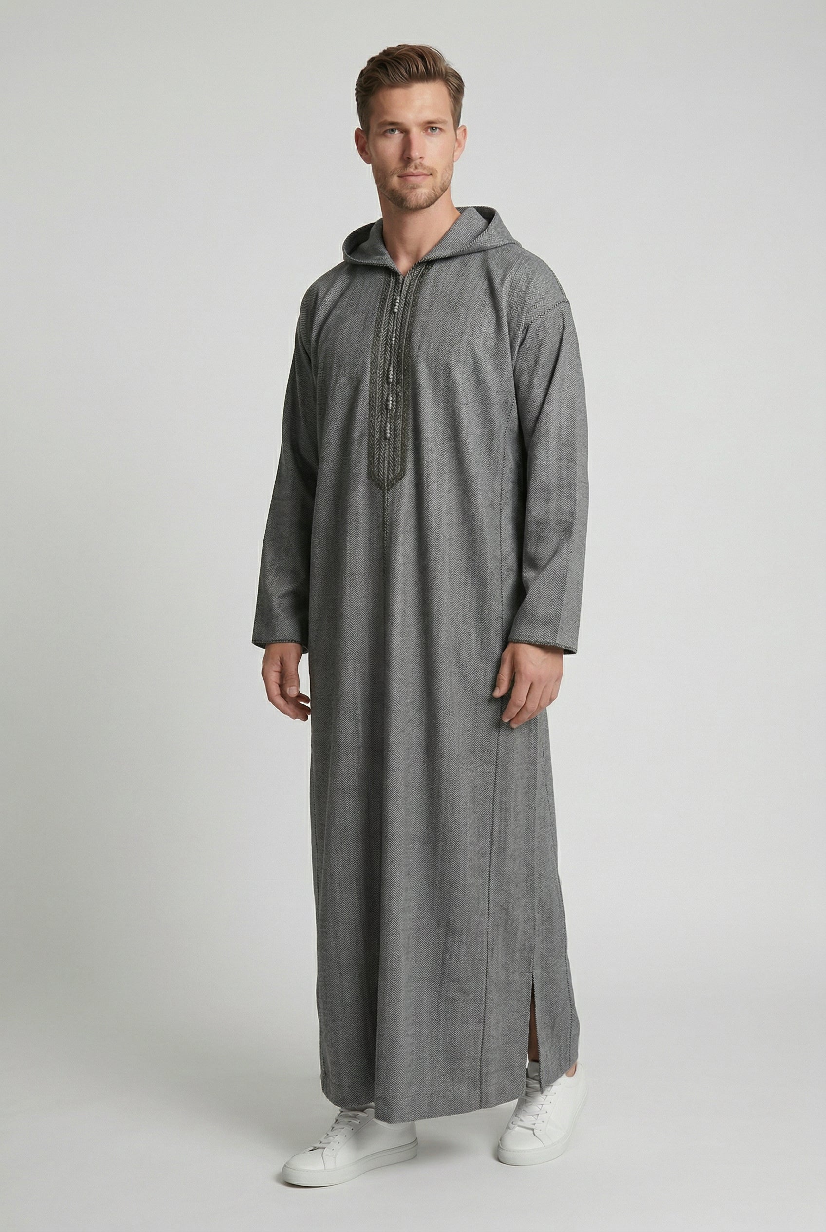 Luxe Moroccan Thobe Fossil Grey