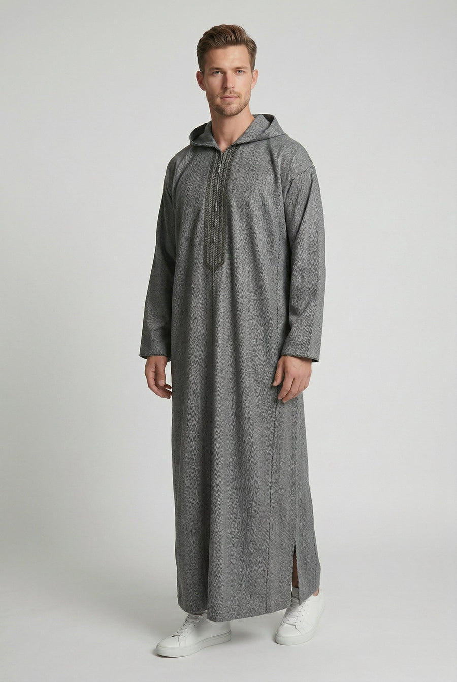 Luxe Moroccan Thobe Fossil Grey