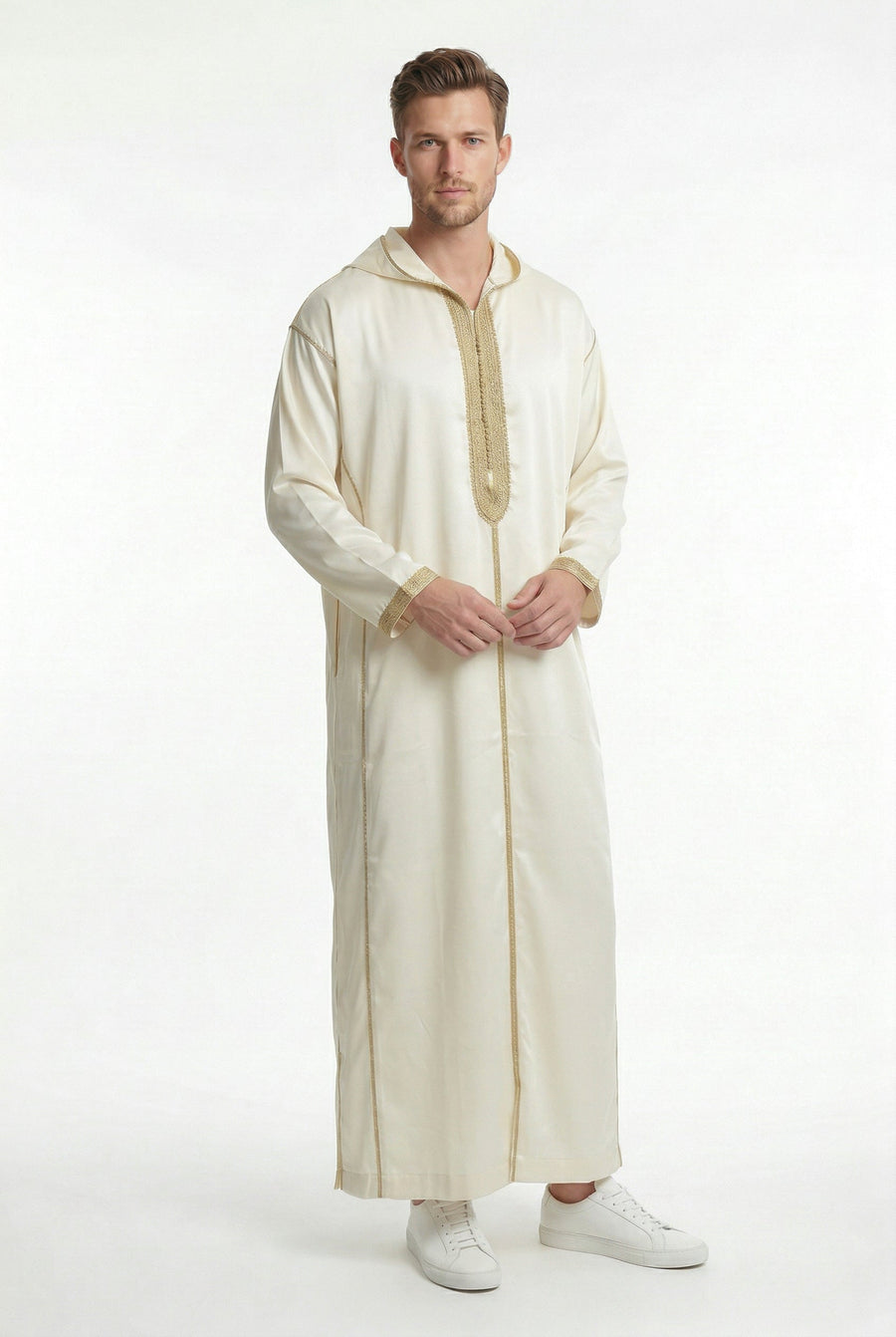 Moroccan Djellaba Royal White