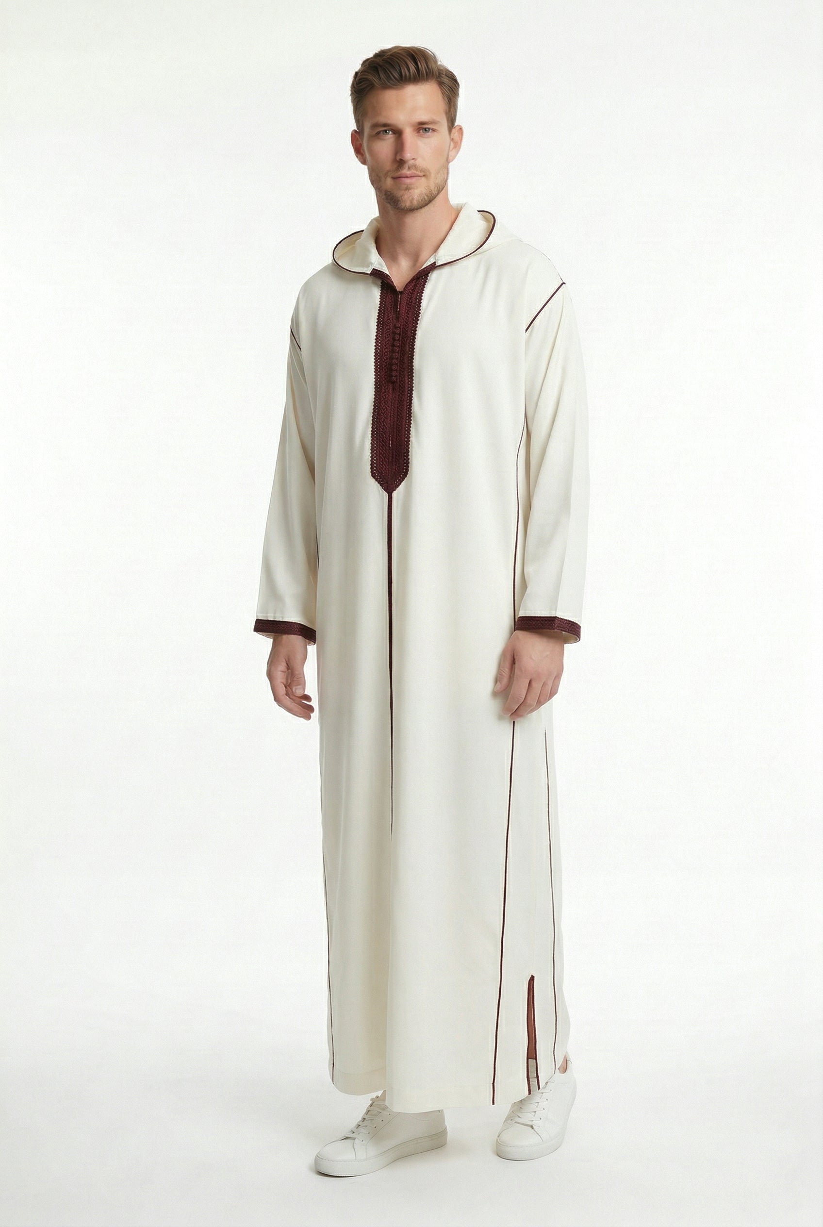 Moroccan Djellaba Royal Maroon