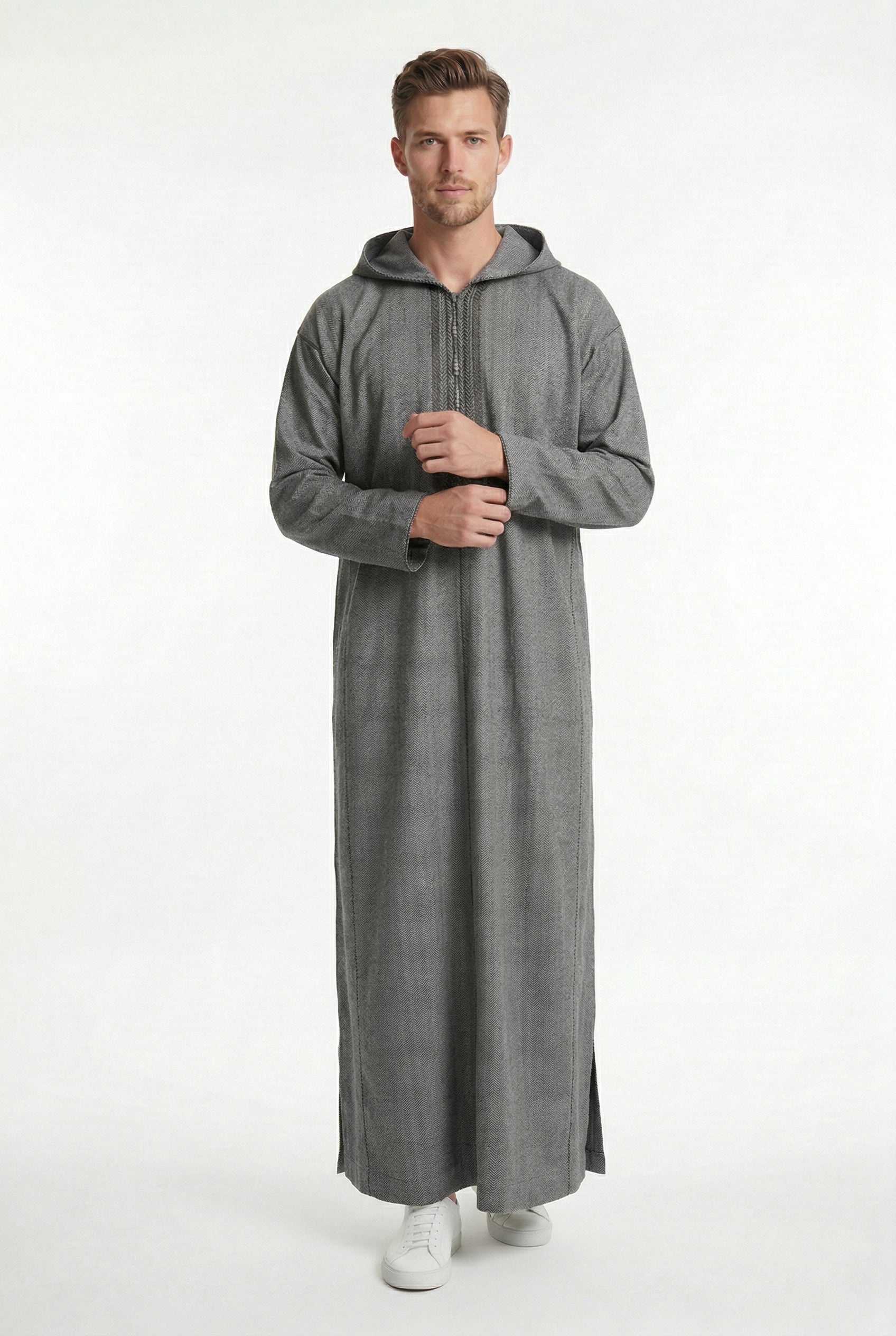 Luxe Moroccan Thobe Fossil Grey