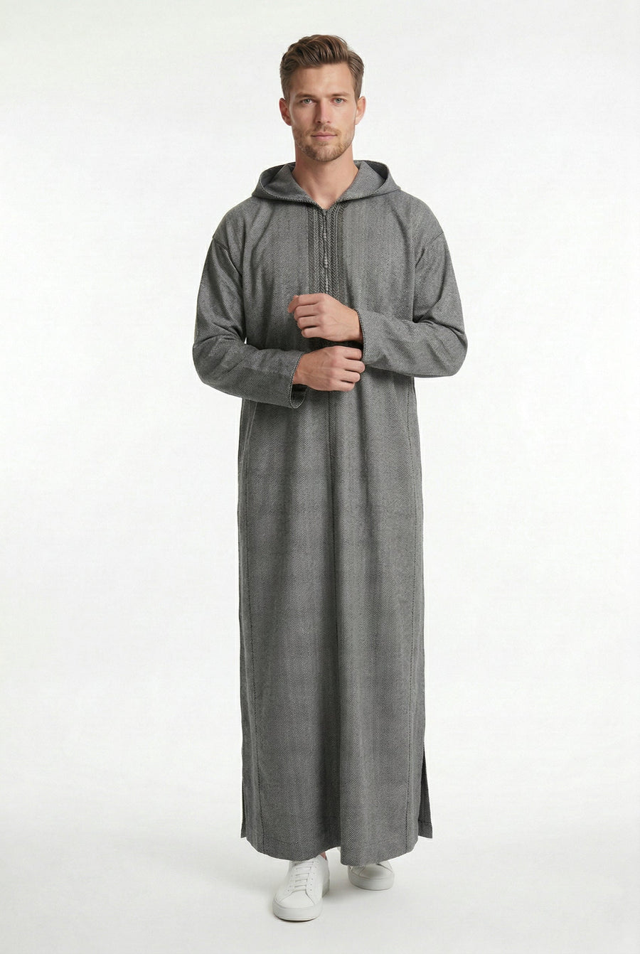 Luxe Moroccan Thobe Fossil Grey