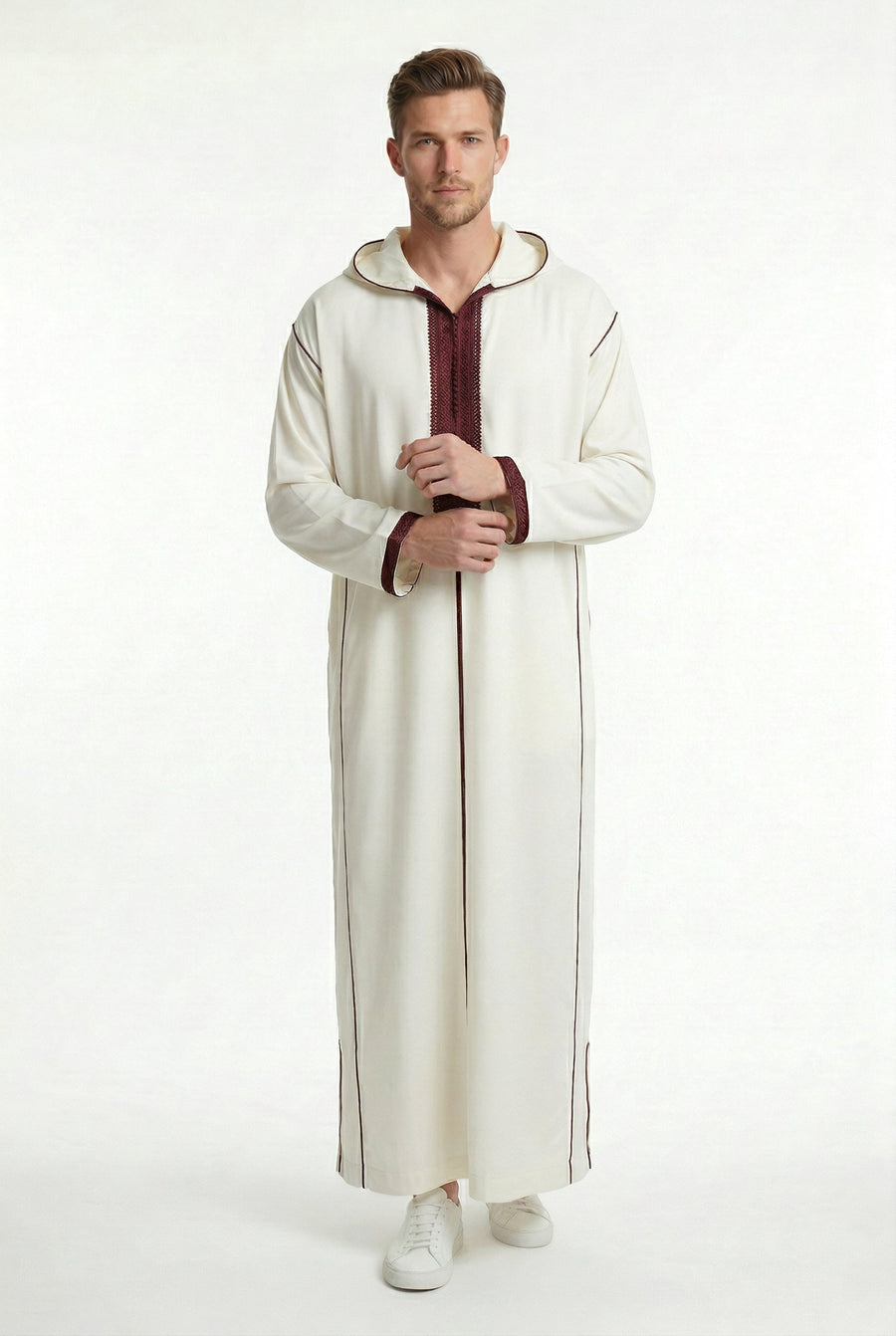 Moroccan Djellaba Royal Maroon