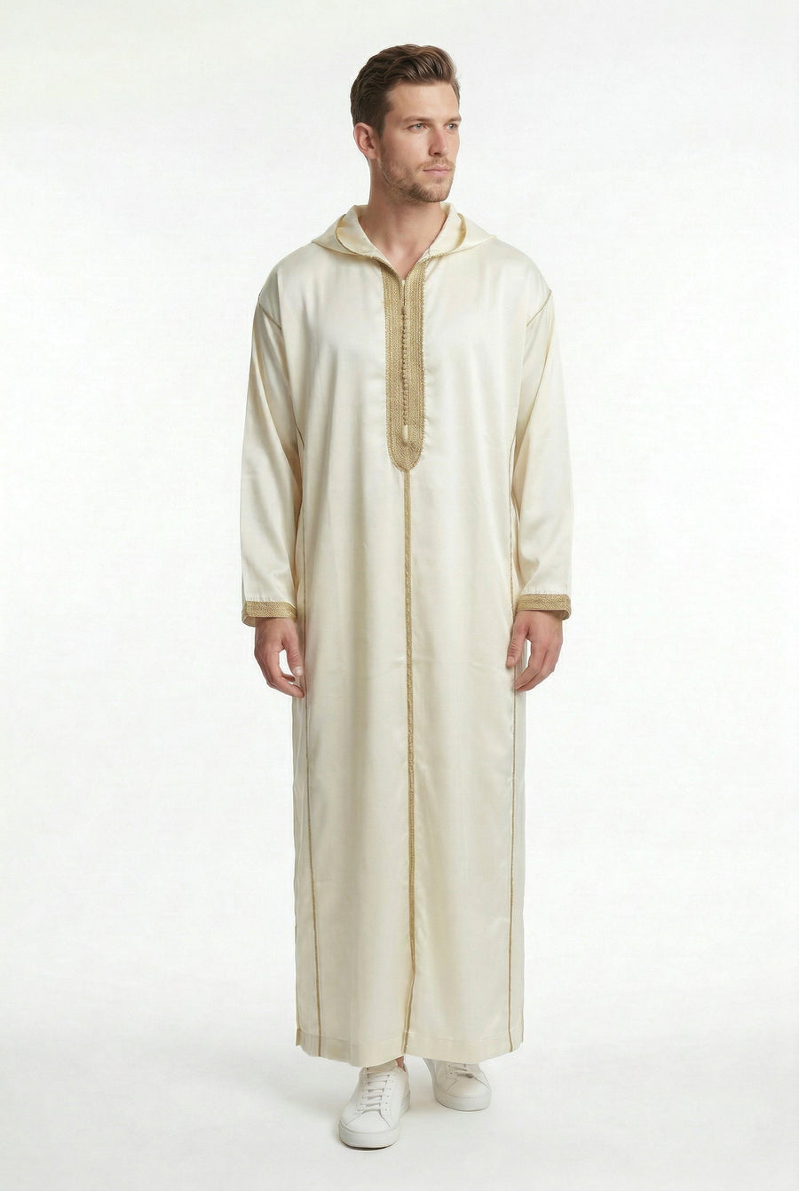 Moroccan Djellaba Royal White