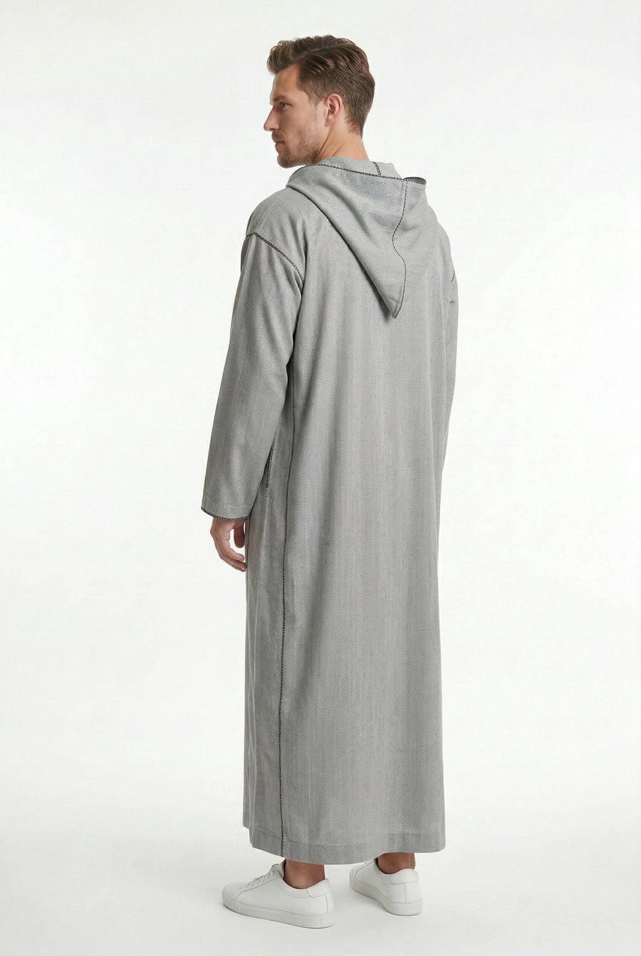 Luxe Moroccan Thobe Light Grey