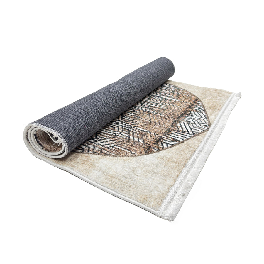 Thick Cotton Beige & Brown Prayer Mat