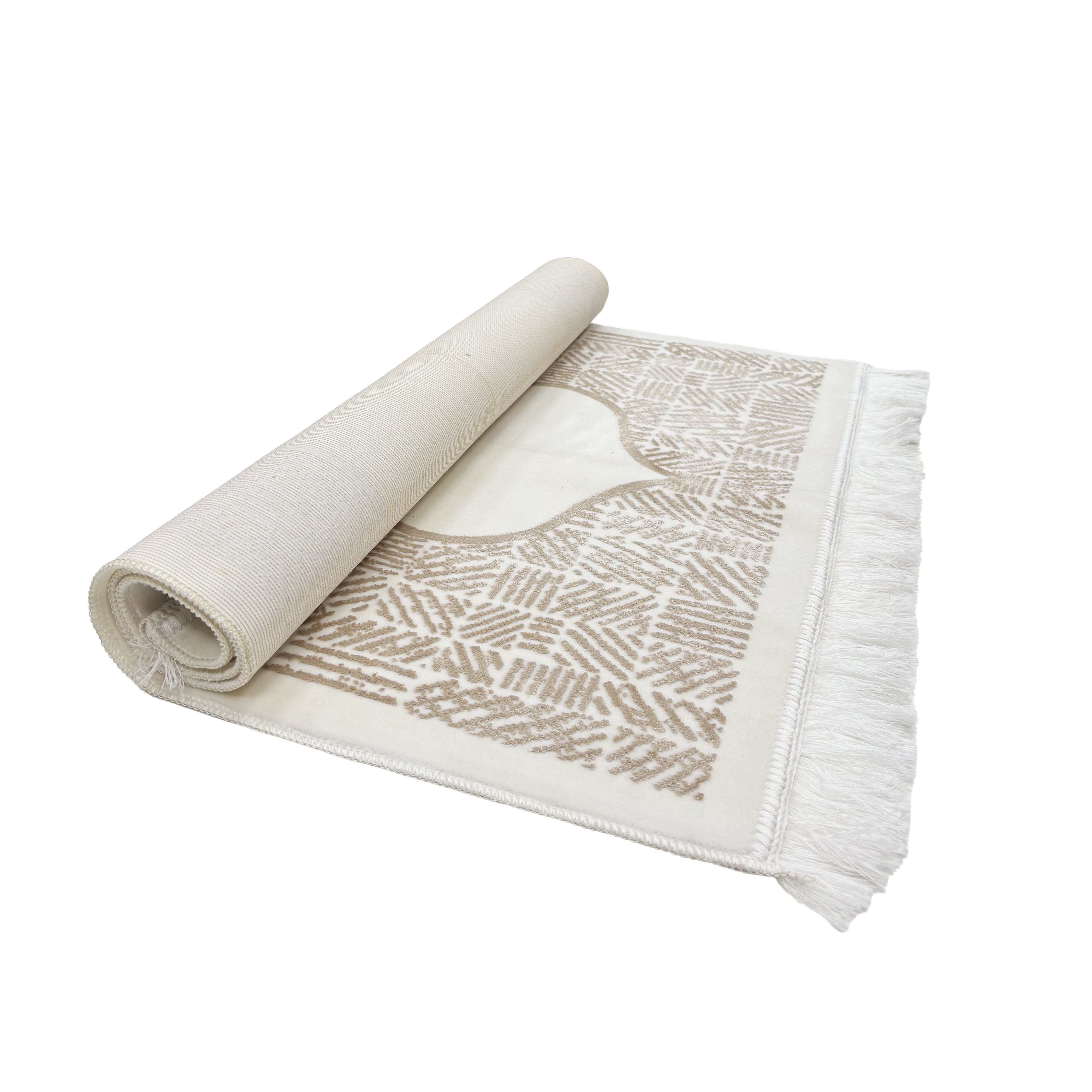 Adel Seccade White & Brown Prayer Mat