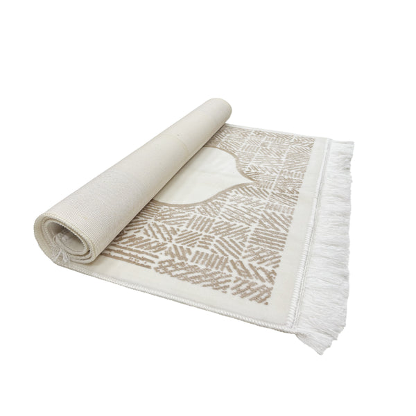 Adel Seccade White & Brown Prayer Mat