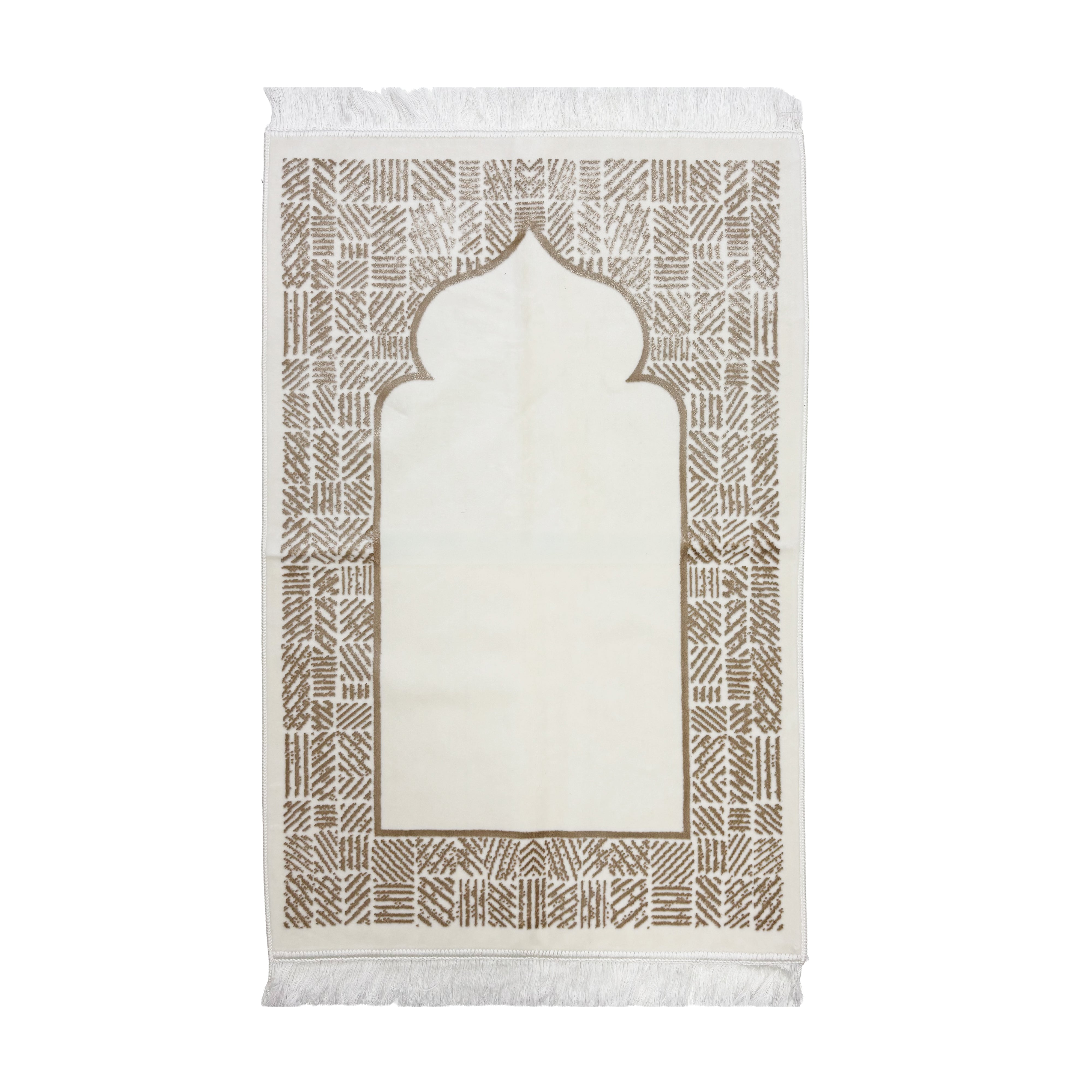 Adel Seccade White & Brown Prayer Mat