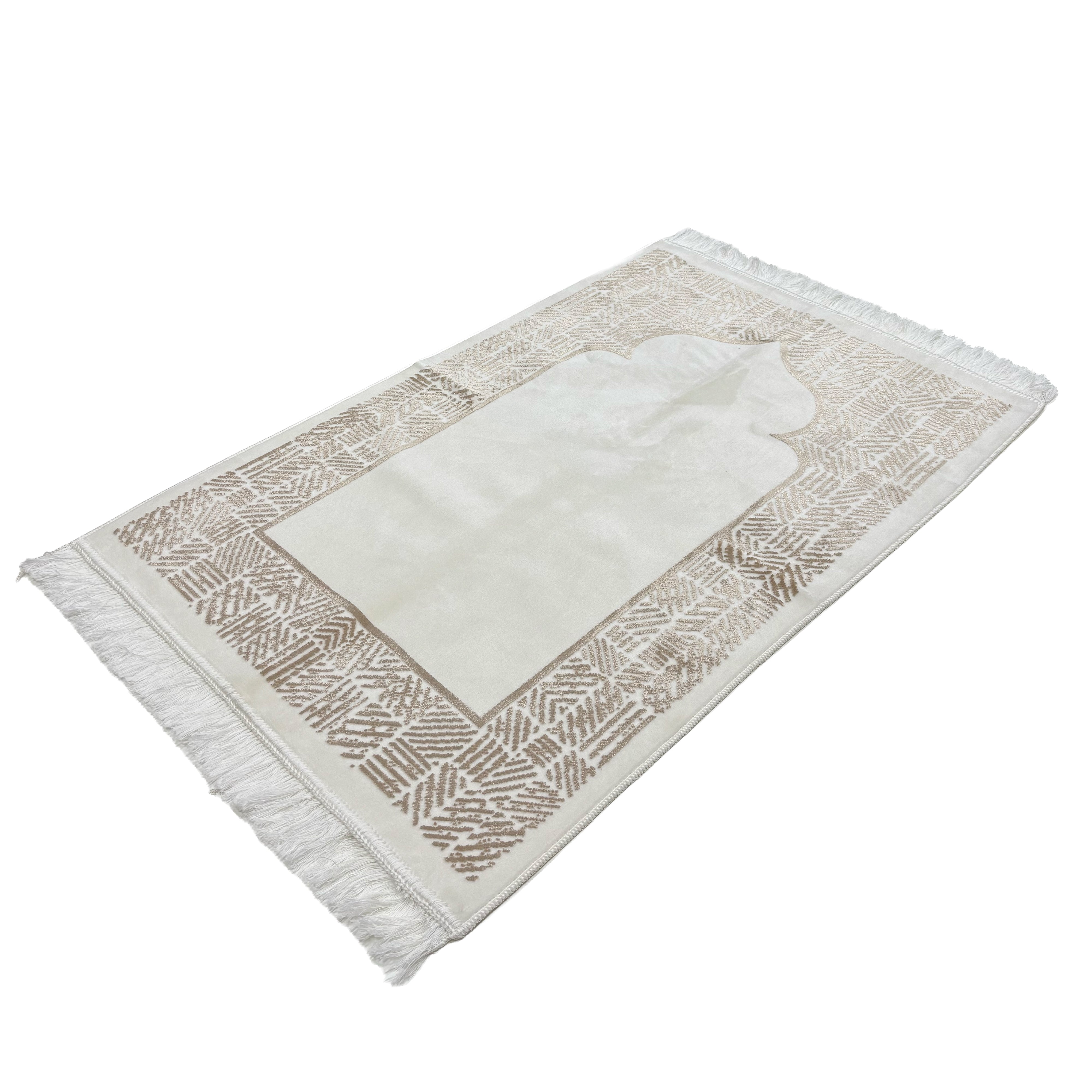 Adel Seccade White & Brown Prayer Mat