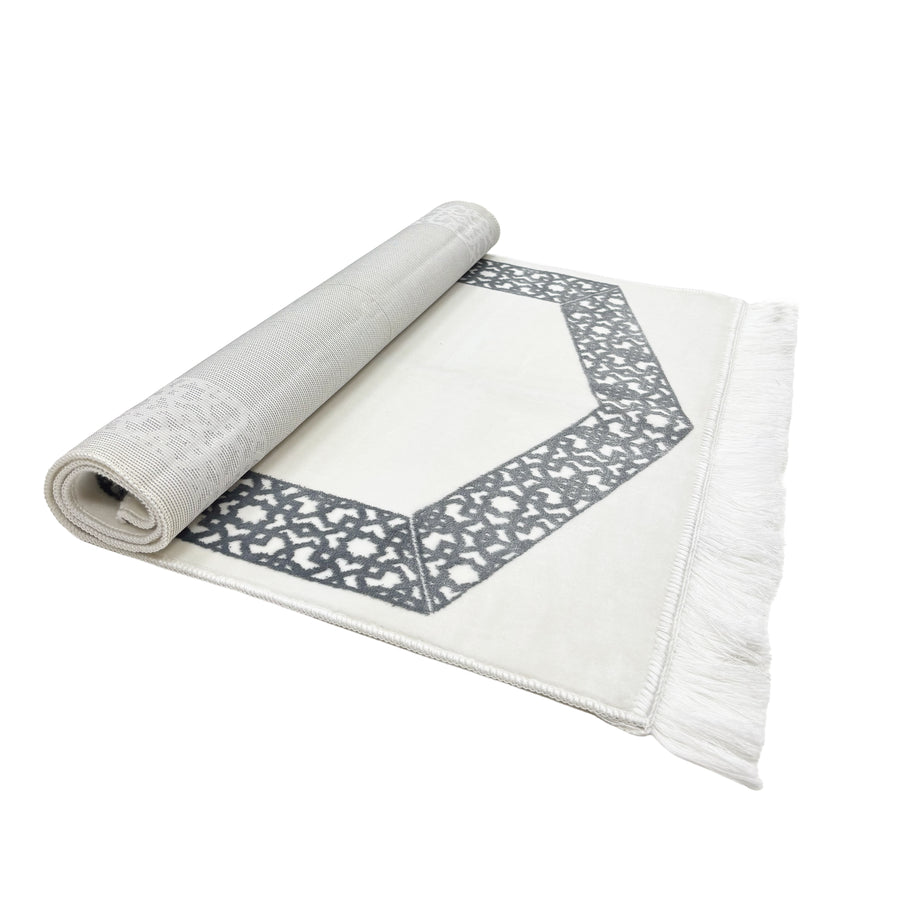 Adel Seccade White & Grey Prayer Mat